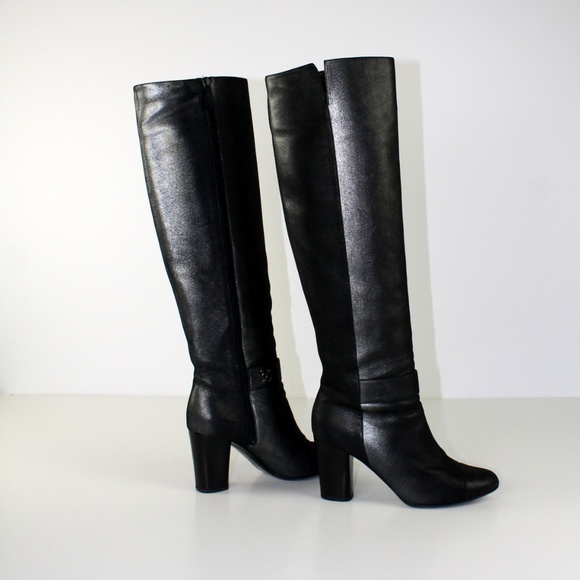 Chanel Dark Silver Tall Leather Boots. 40 EUR - Picture 6 of 8